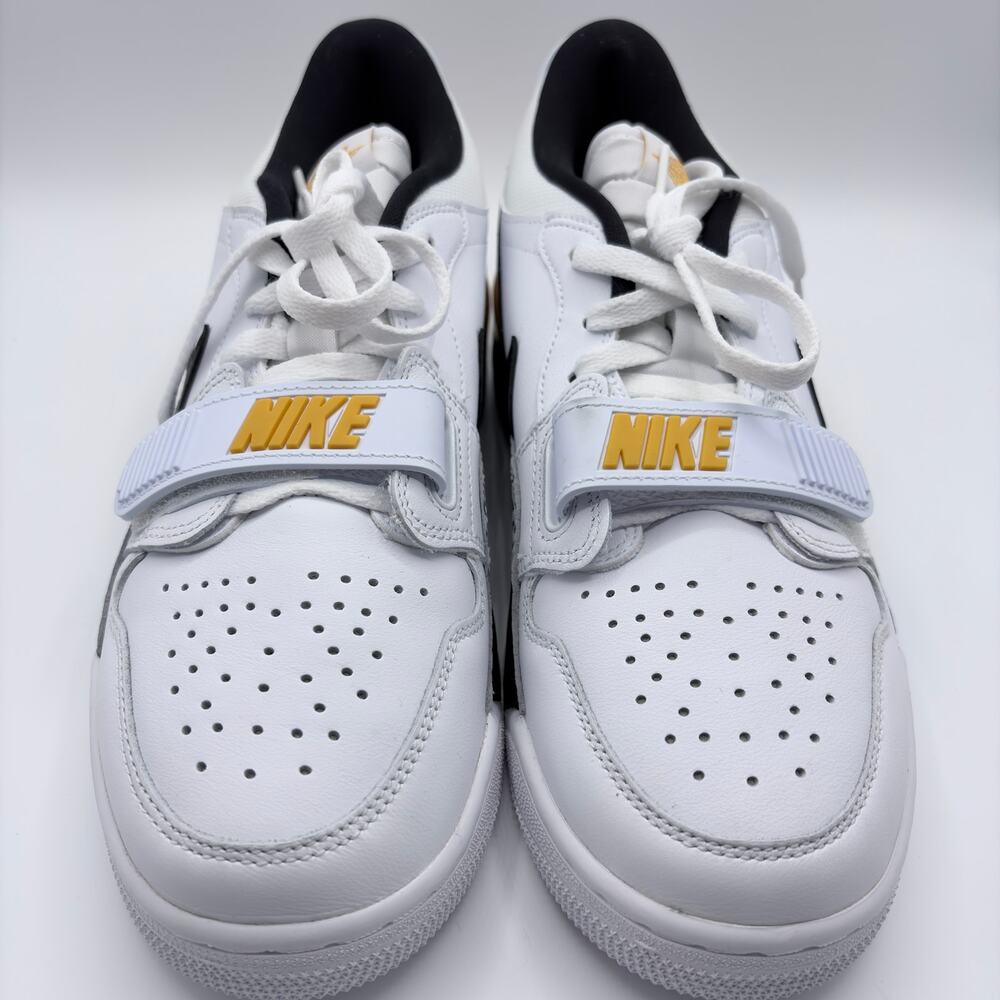 Nike Jordan Legacy 312 Low White Gold Black Elephant Print Men's Size 10